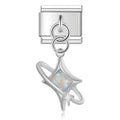 Charm pendentif Étoile Filante Nacrée Argenté — photo du produit
