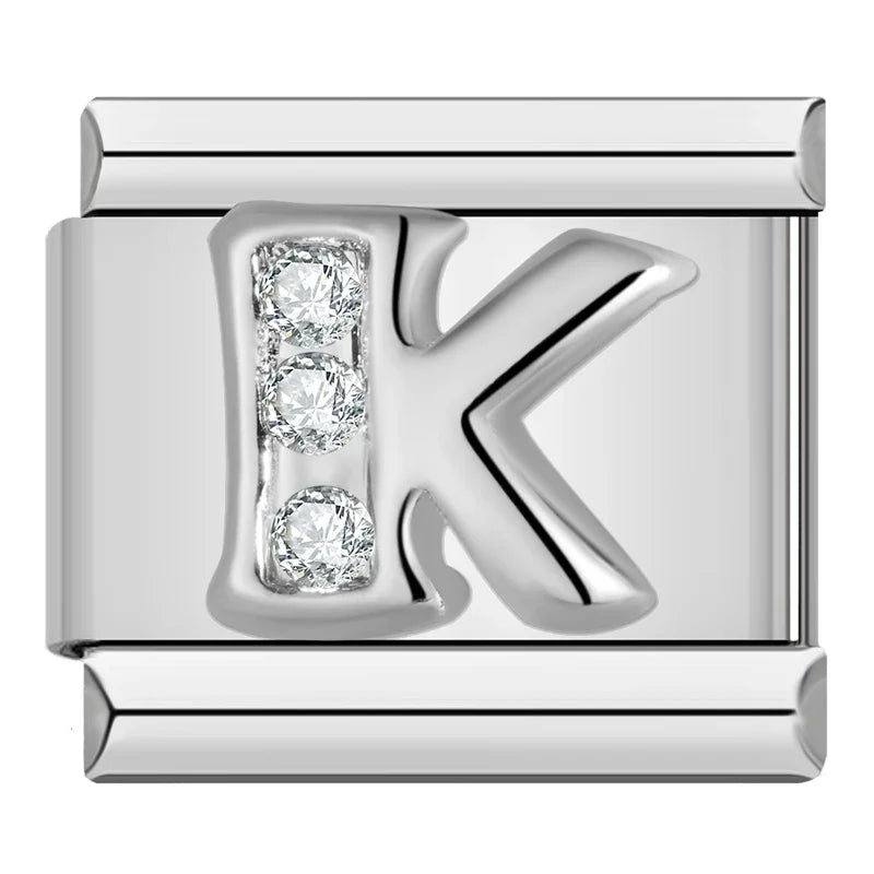 Silver Letter Charm Collection Vol. 2 — 9mm Italian Bracelet