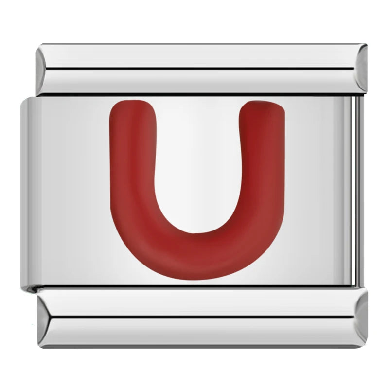 Red Letter Charm Collection — 9mm Italian Bracelet