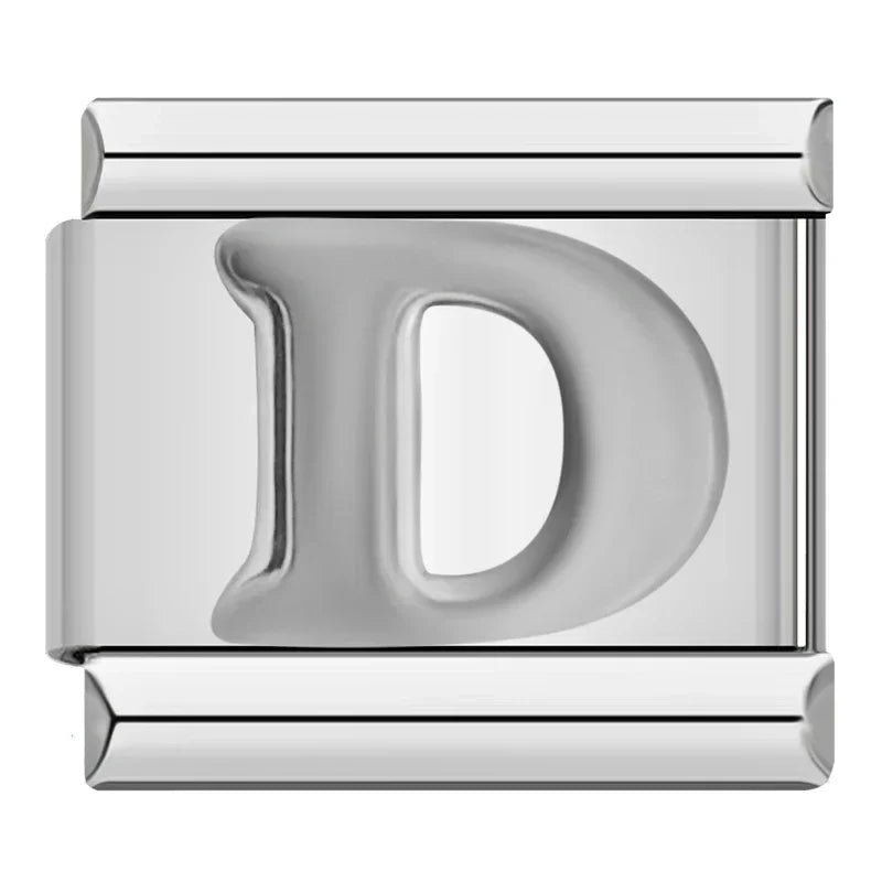 Silver Letter Charm Collection — 9mm Italian Bracelet