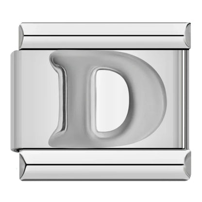 Silver Letter Charm Collection — 9mm Italian Bracelet