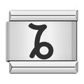 Charm Symbole Capricorne Noir sur Argent — photo du produit