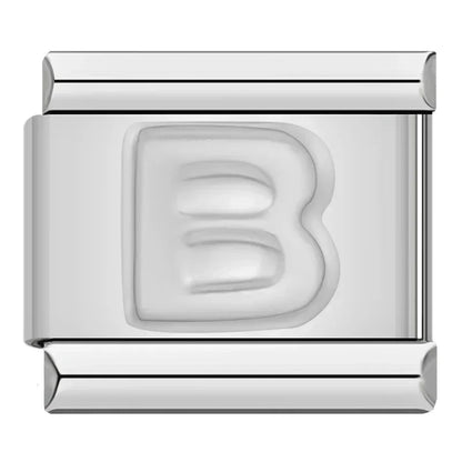 Silver Italic Letter Charm Collection — 9mm Italian Bracelet