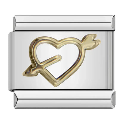 Silver & Gold Letter Charm Collection — 9mm Italian Bracelet