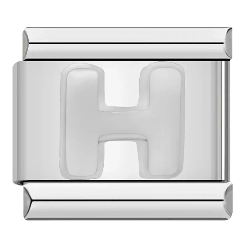 Silver Italic Letter Charm Collection — 9mm Italian Bracelet