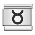 Charm Symbole Taureau Noir sur Argent — photo du produit