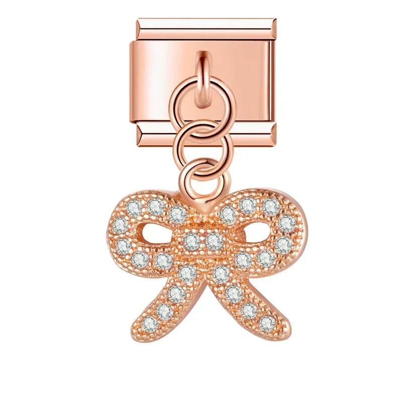 Charm Rose et Nœud - NO 9