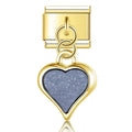 Charm pendentif Cœur Bleu Nuit Doré — photo du produit