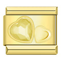Charm Deux Cœurs et Cristal Jaune Doré — photo du produit