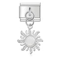 Charm pendentif Soleil Argenté à Pierre Blanche — photo du produit