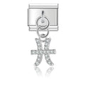 Charm pendentif Zodiaque Poissons Argenté et Cristaux — photo du produit