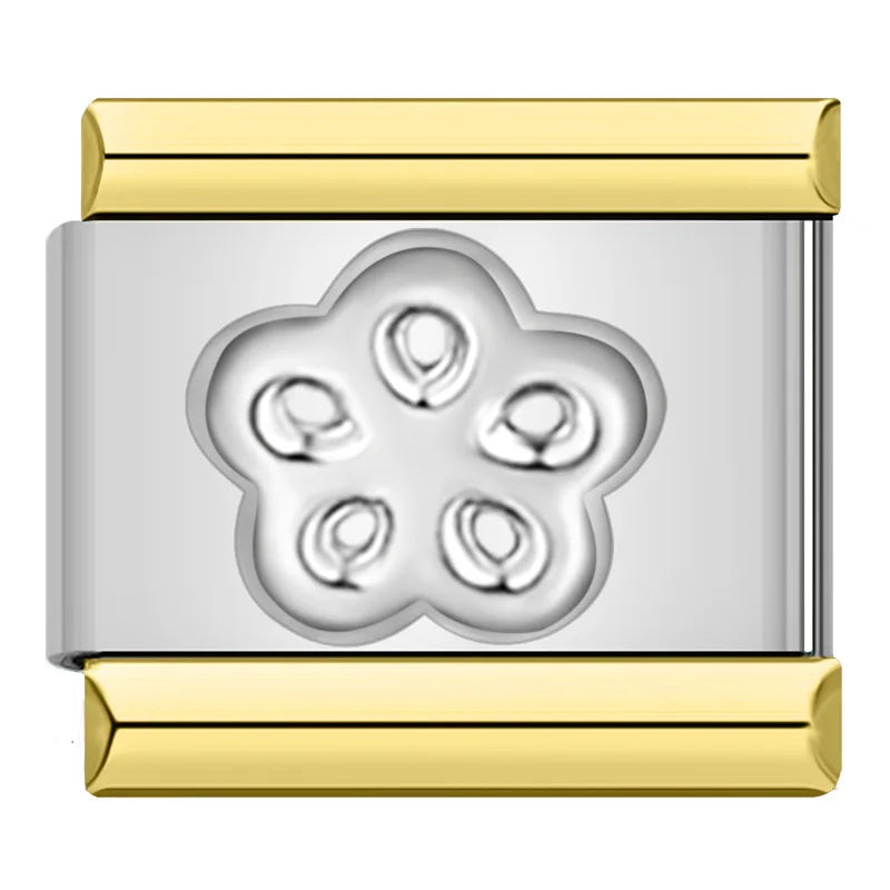 Letter Charm Collection Silver Gold — 9mm Italian Bracelet