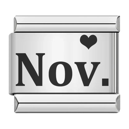 Laser Month Charm Collection — 9mm Italian Bracelet
