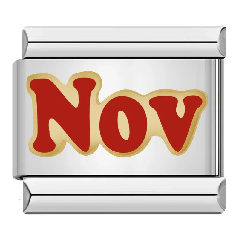 Red Month Charm Collection — 9mm Italian Bracelet