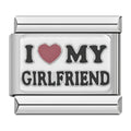 Charm Rétro Message I Love My Girlfriend Argenté — photo du produit
