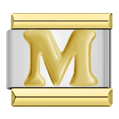 Gold Letter Charm Collection — 9mm Italian Bracelet