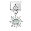 Charm pendentif Soleil Argenté à Pierre Vert d'Eau — photo du produit
