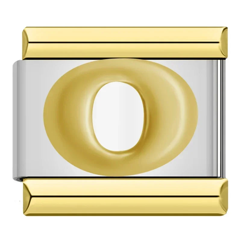 Gold Letter Charm Collection — 9mm Italian Bracelet