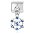 Charm pendentif Étoile Bleue Argentée et Cristaux — photo du produit