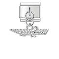 Charm pendentif Avion Argenté et Pierres Blanches — photo du produit