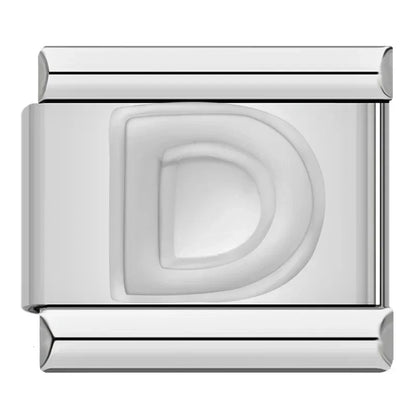 Silver Italic Letter Charm Collection — 9mm Italian Bracelet