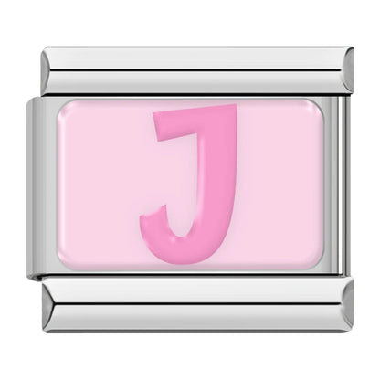 Pink Letter Charm Collection — 9mm Italian Bracelet