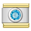 Charm Cristal Bleu Ciel Doré — photo du produit
