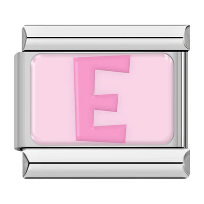 Pink Letter Charm Collection — 9mm Italian Bracelet