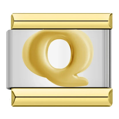 Gold Letter Charm Collection — 9mm Italian Bracelet