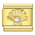 Charm Coquillage Doré et Cristal — photo du produit