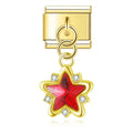 Charm pendentif Étoile Dorée et Cristal Rouge — photo du produit
