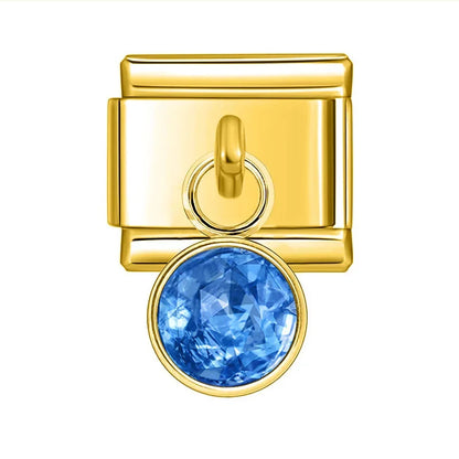 Gold Birthstone Charm Collection — 9mm Italian Bracelet