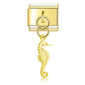 Charm pendentif Hippocampe Doré Ajouré — photo du produit