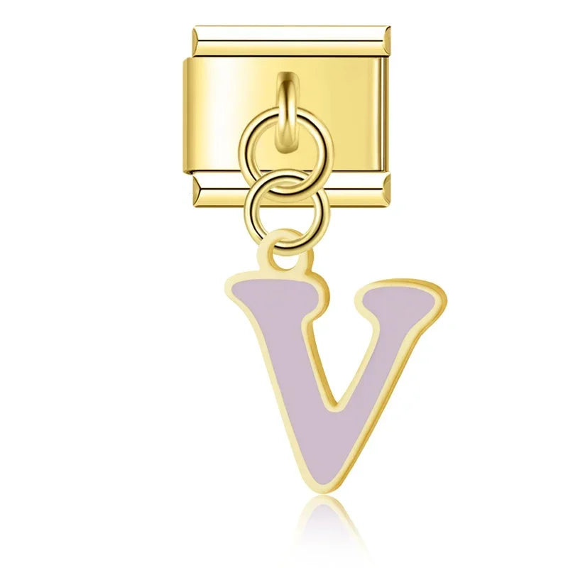 Colorful Lowercase Letter Charm Collection — 9mm Italian Bracelet