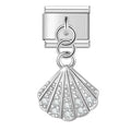 Charm pendentif Coquillage Argenté Pavé — photo du produit
