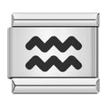 Charm Symbole Verseau Noir sur Argent — photo du produit