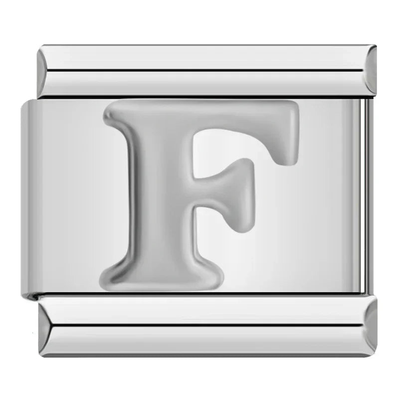 Silver Letter Charm Collection — 9mm Italian Bracelet