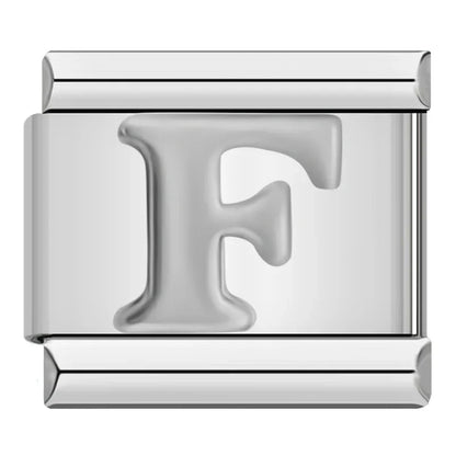 Silver Letter Charm Collection — 9mm Italian Bracelet