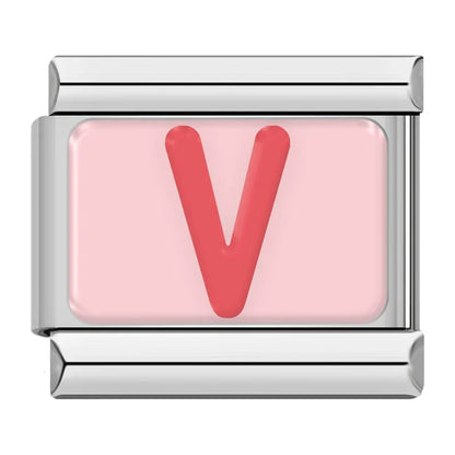 Red Colorful Letter Charm Collection — 9mm Italian Bracelet