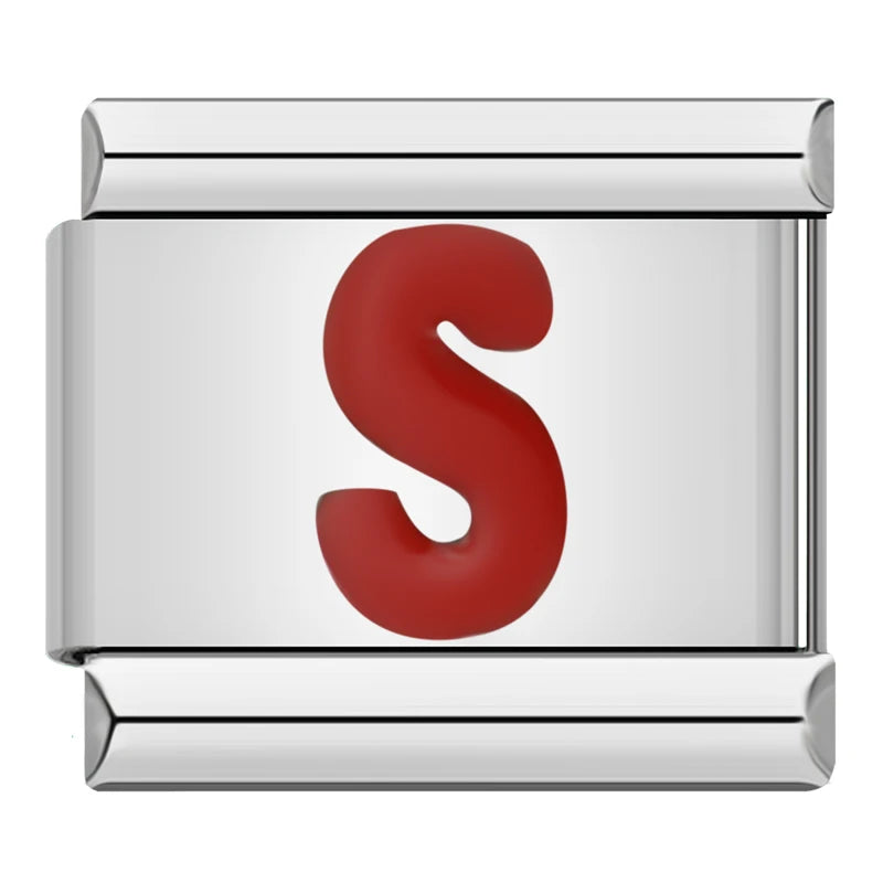 Red Letter Charm Collection — 9mm Italian Bracelet