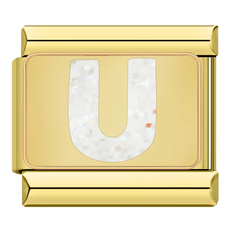 Gold Letter Charm Collection — 9mm Italian Bracelet