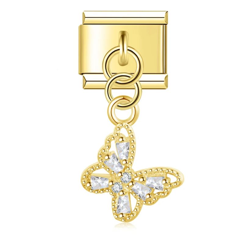 Turtle & Butterfly Charm Collection — 9mm Italian Bracelet
