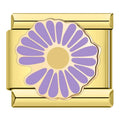 Charm Fleur Mauve sur Doré — photo du produit