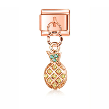 Mushroom & Fruit Charm Collection — 9mm Italian Bracelet