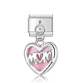 Charm pendentif Cœur Argenté Inscription Maman — photo du produit