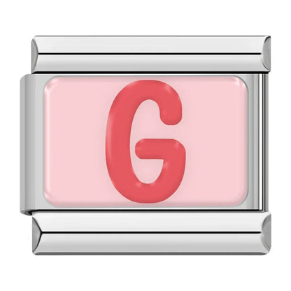 Red Colorful Letter Charm Collection — 9mm Italian Bracelet