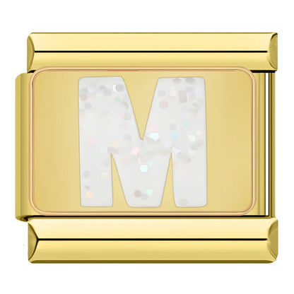 Gold Letter Charm Collection — 9mm Italian Bracelet