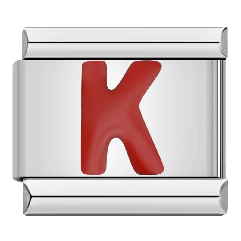 Red Letter Charm Collection — 9mm Italian Bracelet