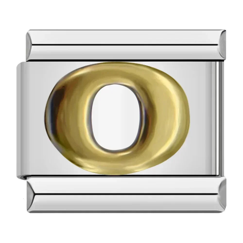Silver & Gold Letter Charm Collection — 9mm Italian Bracelet