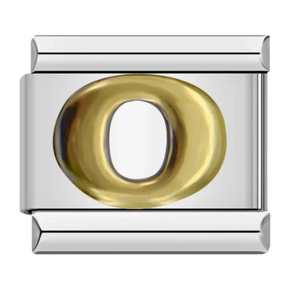 Silver & Gold Letter Charm Collection — 9mm Italian Bracelet